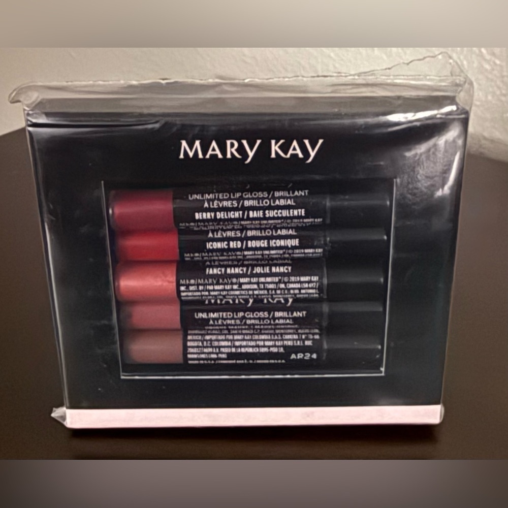 Mary Kay Unlimited Lip Gloss Mini Set | Berry Red Fancy Nancy Mauve Nude | NEW - Picture 2 of 2
